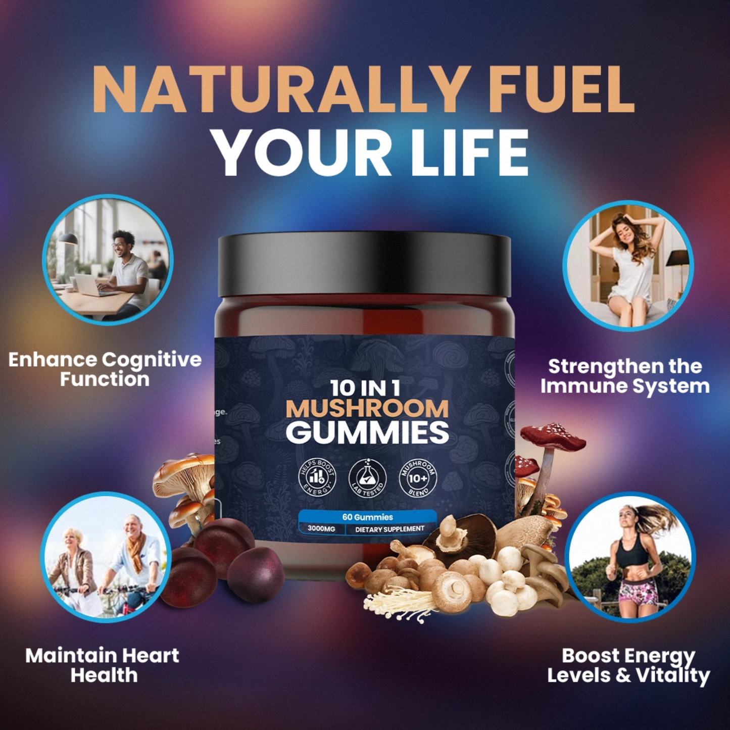 KASTOX 10 IN 1 MUSHROOM DAILY GUMMIES