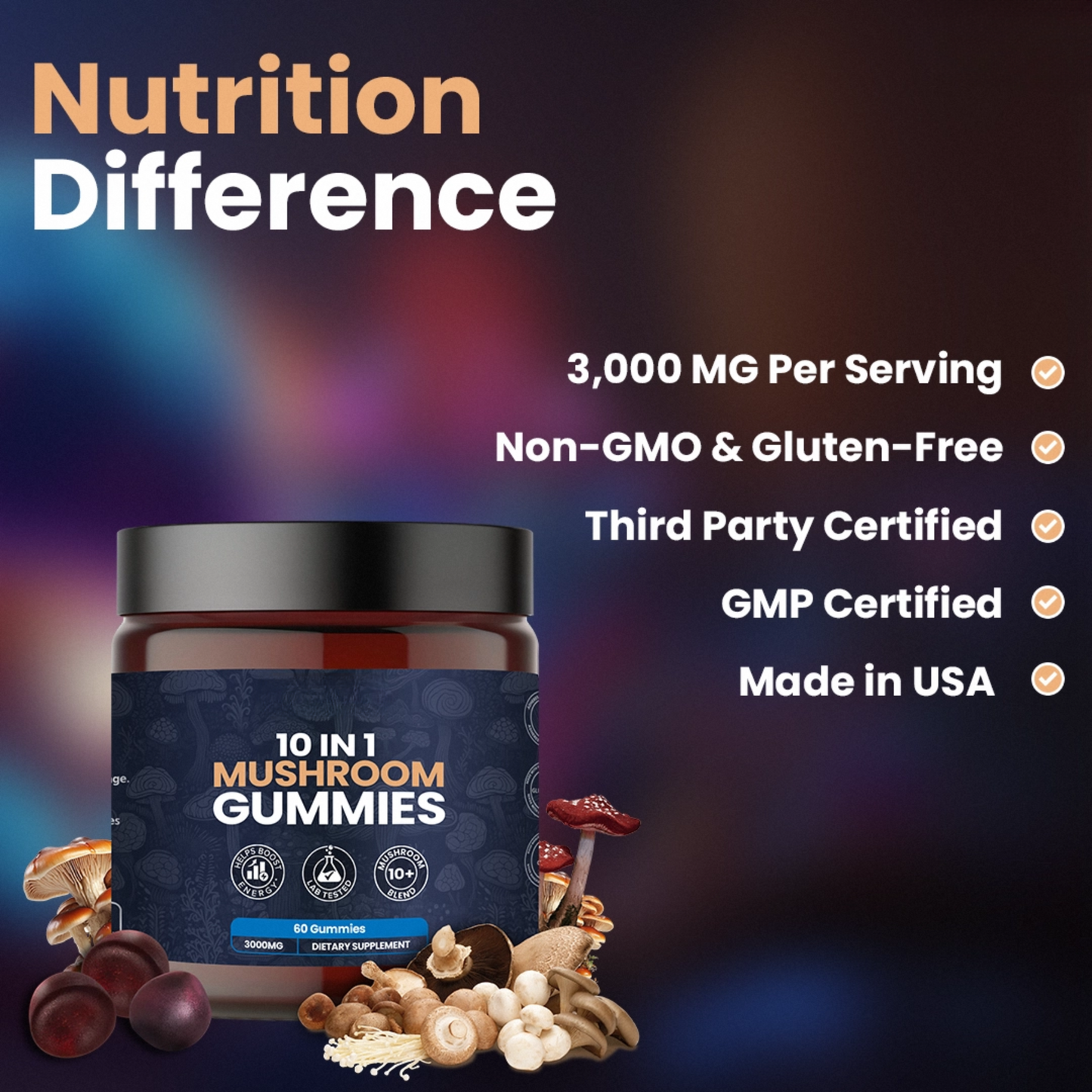 KASTOX 10 IN 1 MUSHROOM DAILY GUMMIES