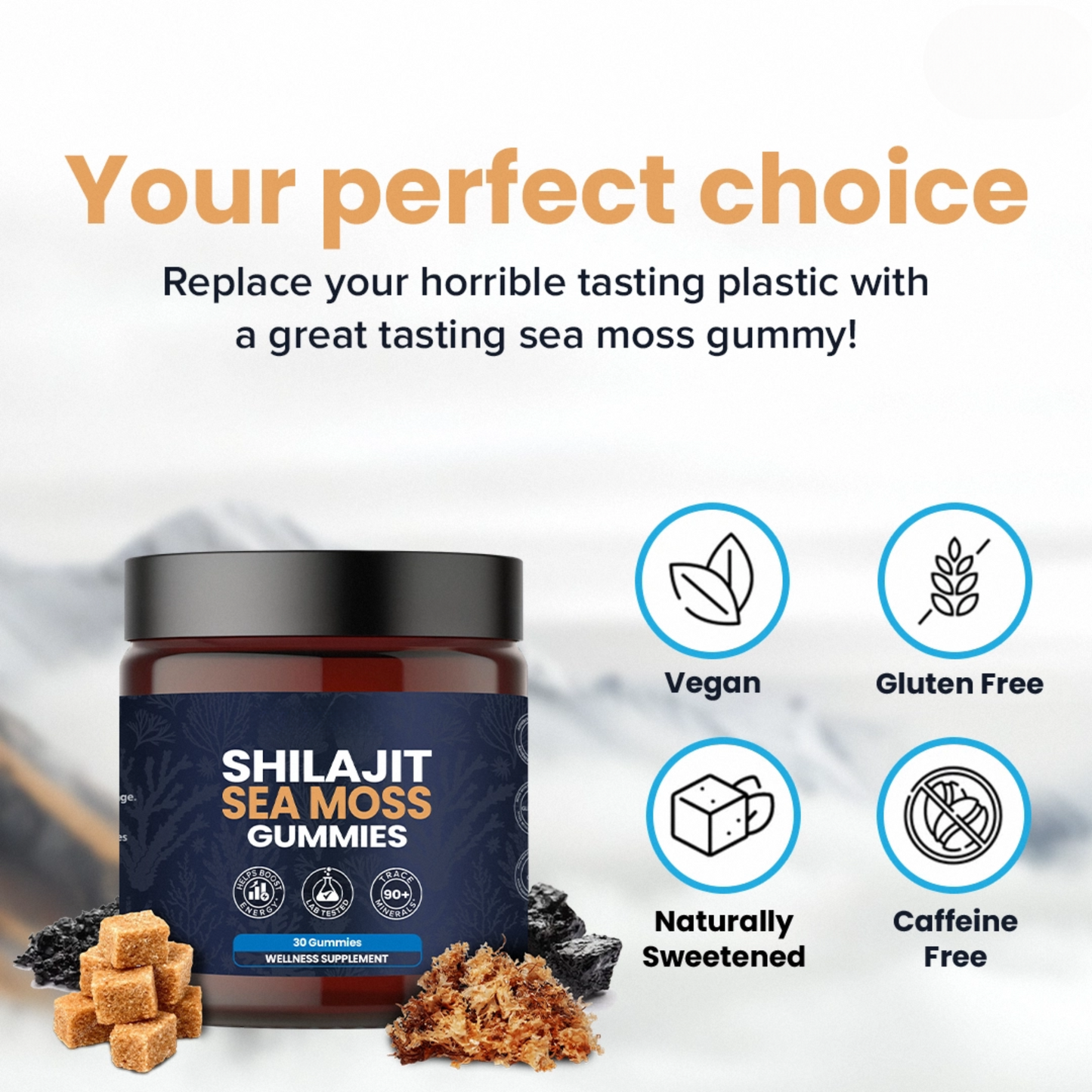 KASTOX SHILAJIT & SEAMOSS 2 IN 1 WELLNESS GUMMIES