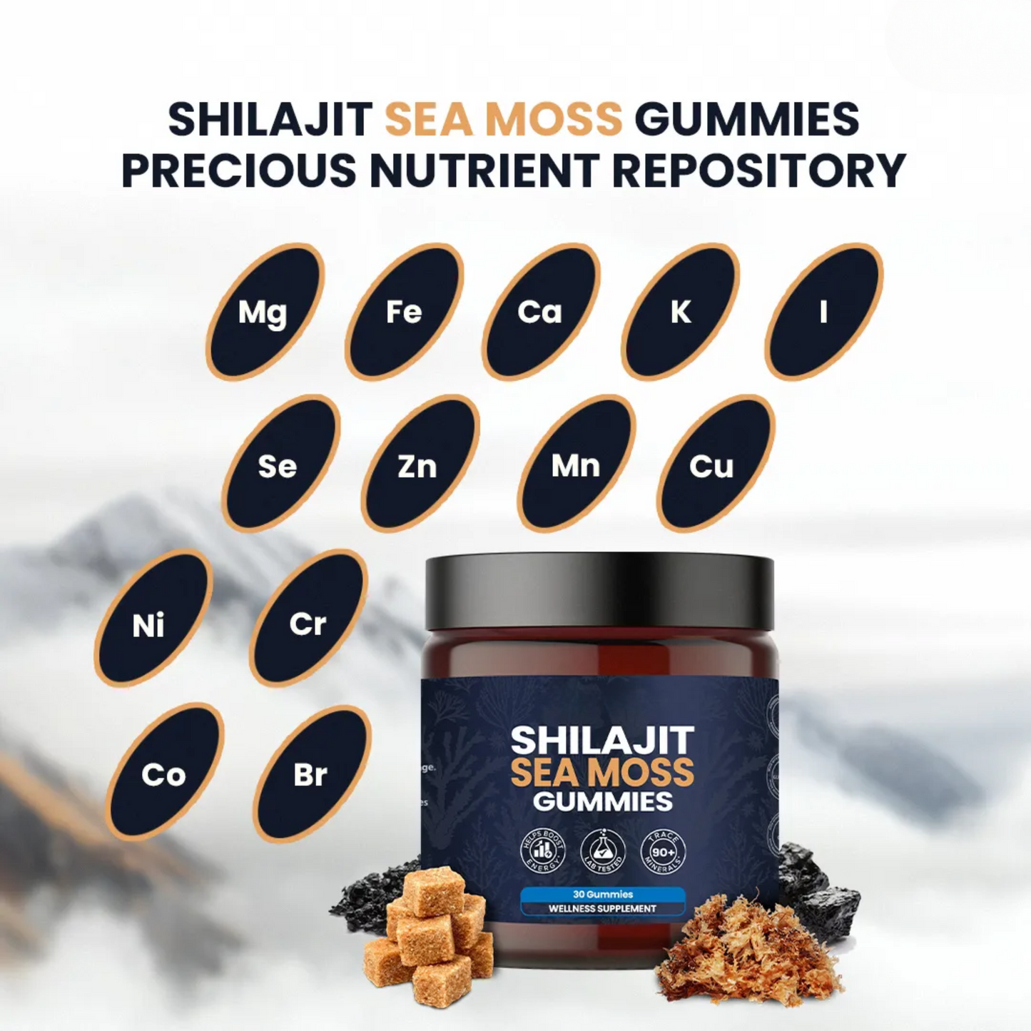 KASTOX SHILAJIT & SEAMOSS 2 IN 1 WELLNESS GUMMIES