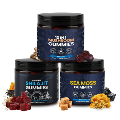 KASTOX SHILAJIT GUMMIES & SEAMOSS GUMMIES & MUSHROOM GUMMIES SPECIAL BUNDLE