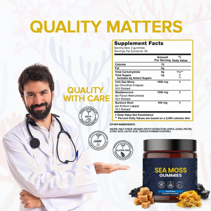 KASTOX SEA MOSS GUMMIES ELDERBERRY & BLACK SEED OIL