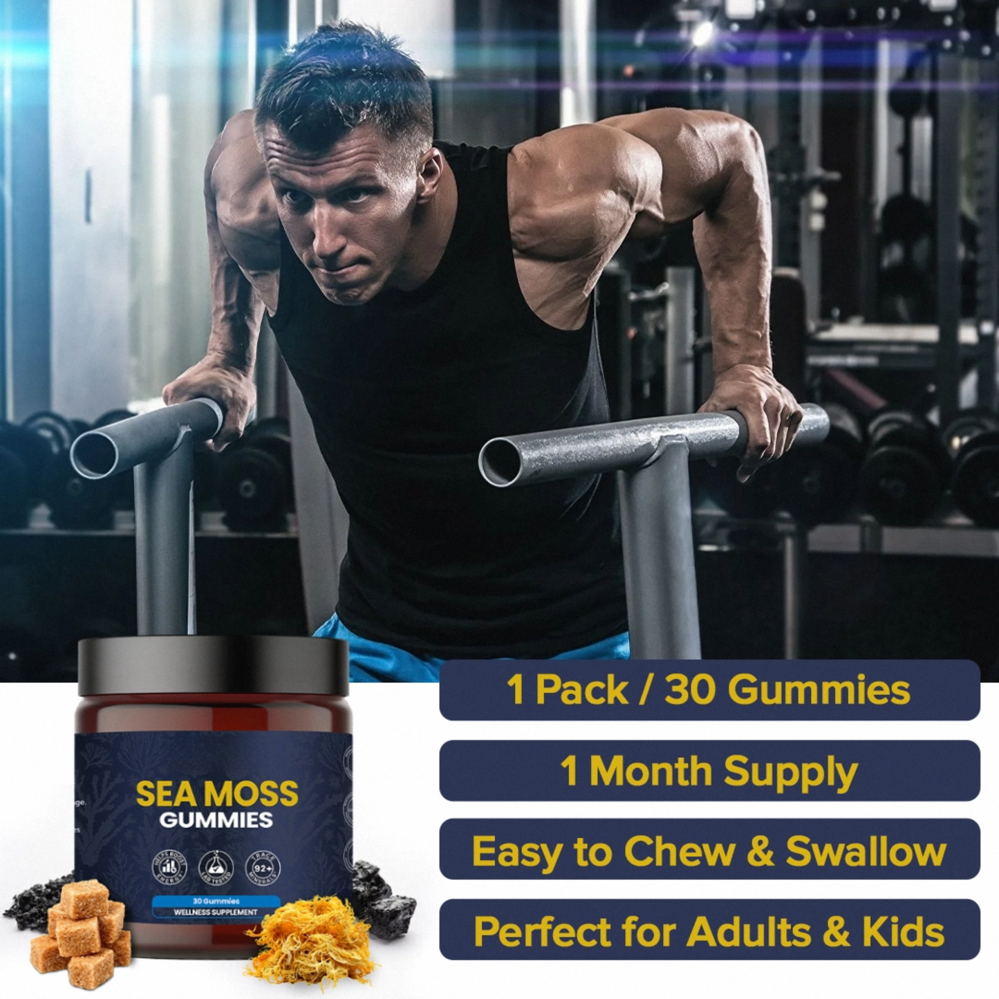 KASTOX SEA MOSS GUMMIES ELDERBERRY & BLACK SEED OIL