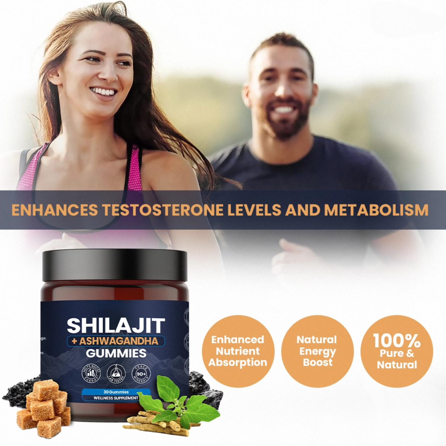 KASTOX SHILAJIT & ASHWAGANDHA 2 IN 1 WELLNESS GUMMIES